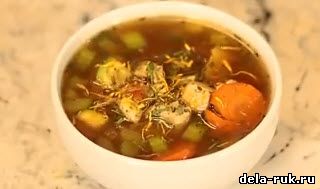 Куриный овощной суп видео