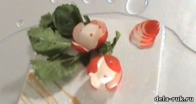 Украшения для салатов из овощей видео урок