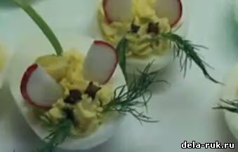 Как украсить фаршированные яйца рецепт