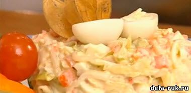 Салат на праздник с креветками и кальмарами домашний вкусный