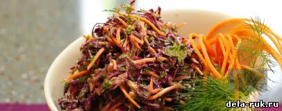 Рецепт салата из красно кочанной капусты