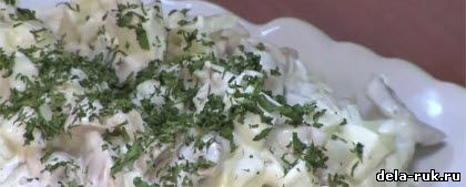 Рецепт салата с маринованными шампиньонами своими руками