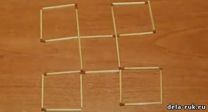 Задачки со спичками - Пять квадратов видео урок