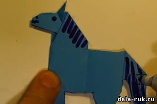 Оригами из бумаги лошадь видео