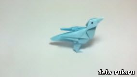 Как сделать из бумаги птицу оригами