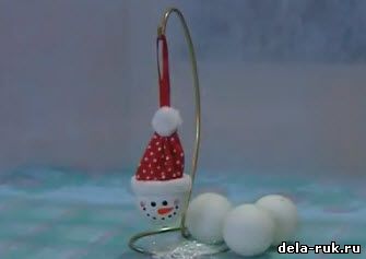 Елочная игрушка снеговик своими руками в домашних условиях