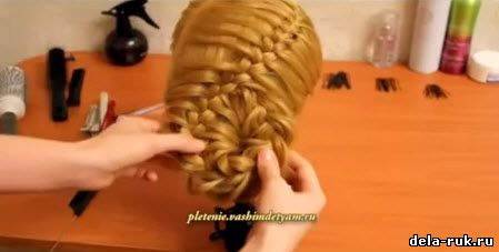 Прическа с элементами плетения своими руками видео урок как ее сделать