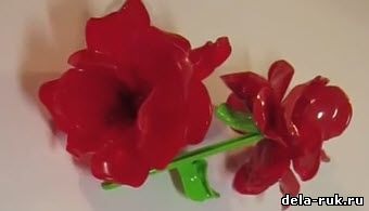 Цветы из ложек пластиковых видео урок