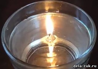 Свеча в стакане с водой своими руками