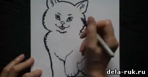 Как научится рисовать котёнка видео