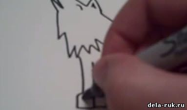Как нарисовать воющего волка видео урок