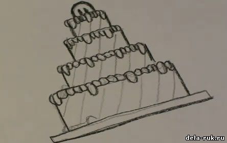 Как рисовать торт видео урок