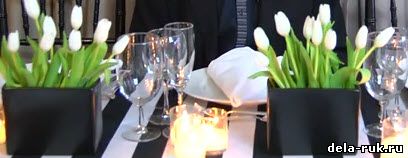 Украшение стола на свадьбу цветами видео урок