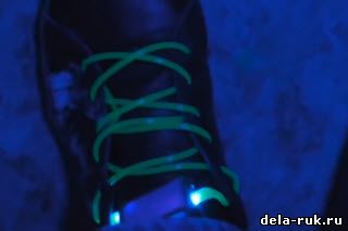 Как сделать светящиеся шнурки видео