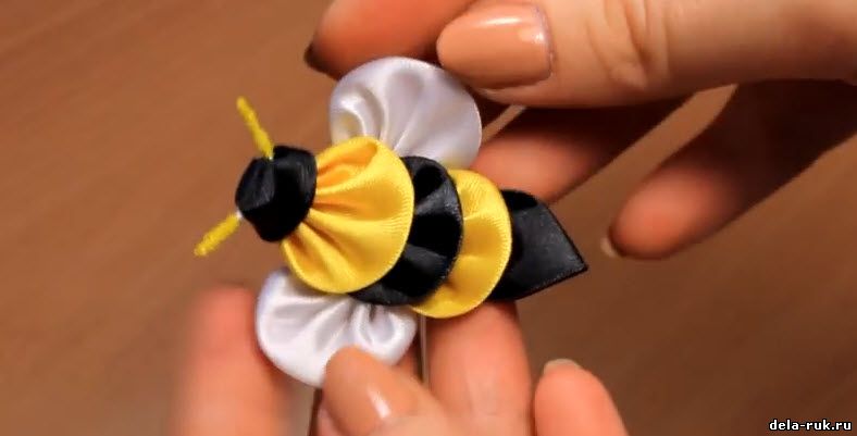 Как сделать райскую пчелу своими руками канзаши