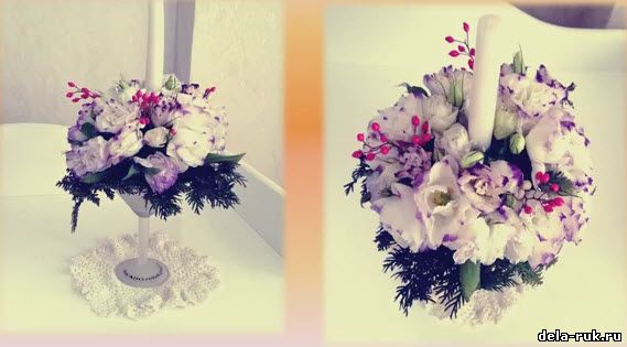Композиции цветов на свадебный стол мастер класс