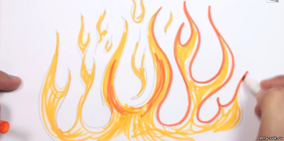 Как рисовать огонь
