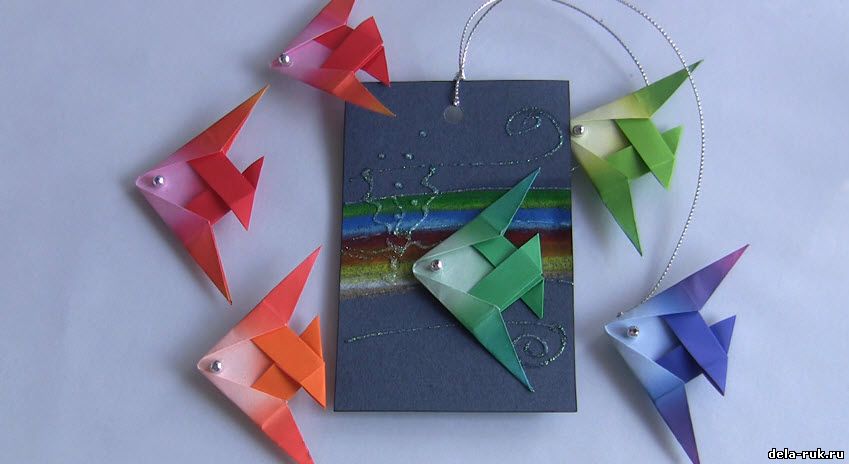 Открытка в технике оригами