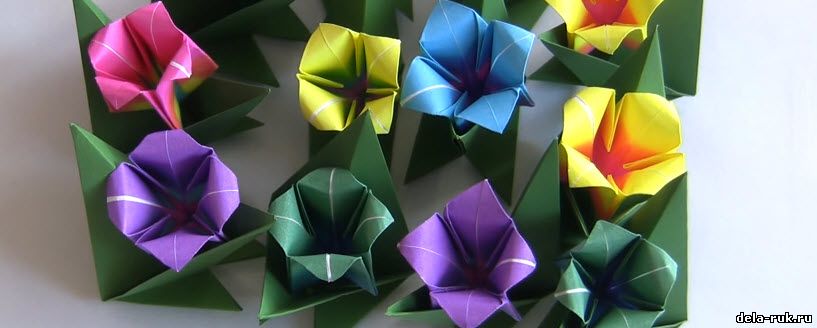 Оригами цветок схема для начинающих