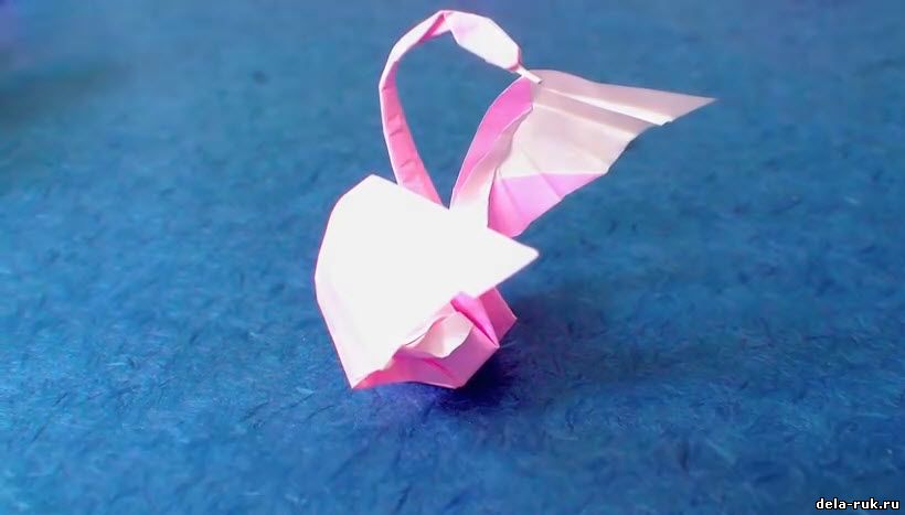 Оригами лебедь видео своими руками