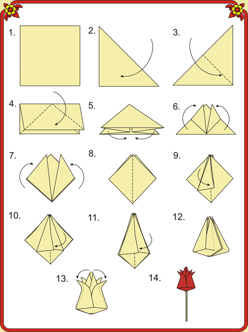 Инструкция, как сделать тюльпан из бумаги